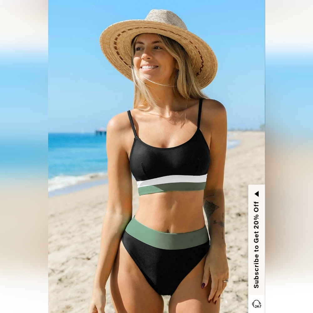 Color Block Bathing Suit